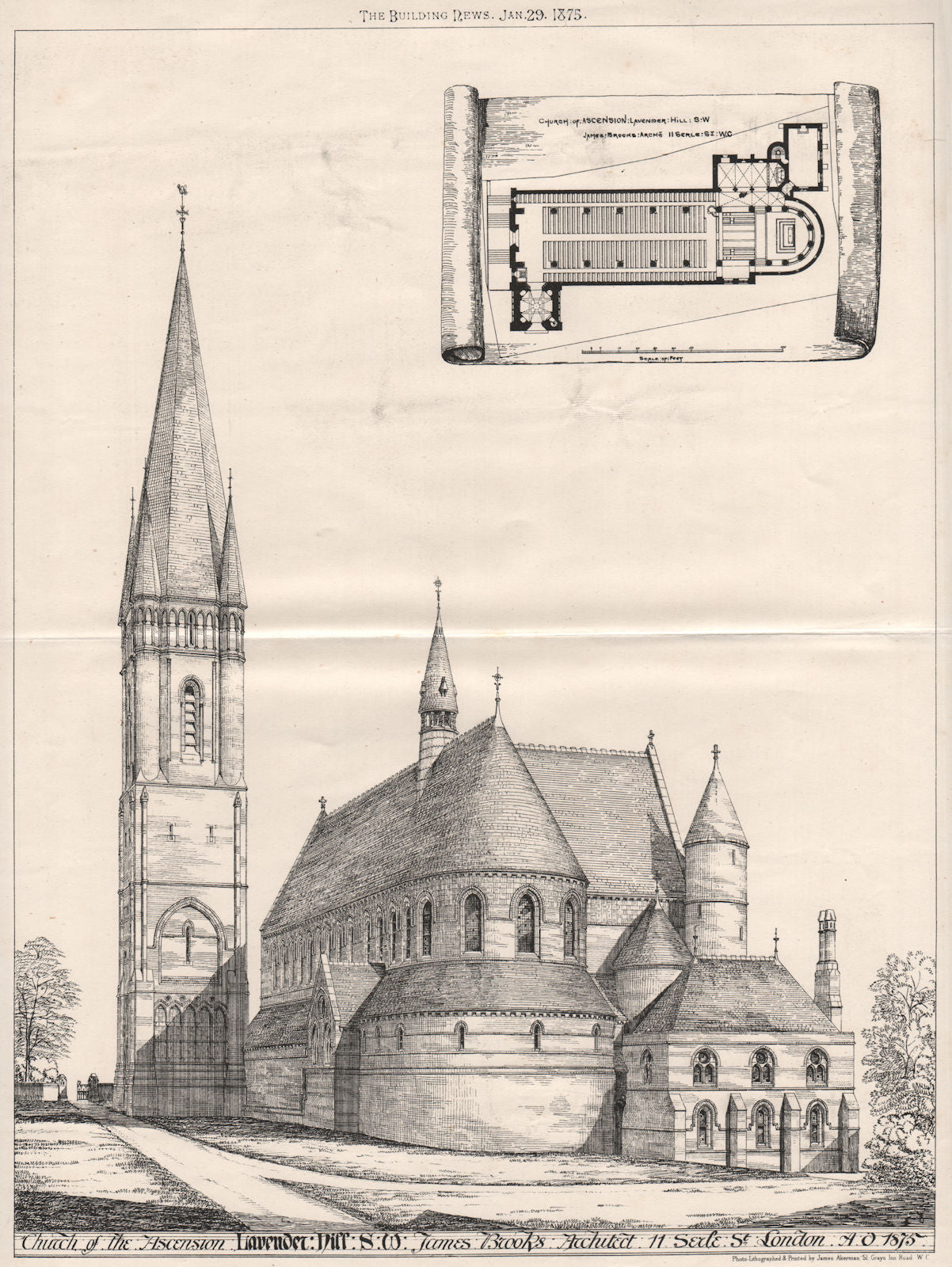 Church of the Ascension, Lavender Hill; James Brooks Architect. Clapham 1875